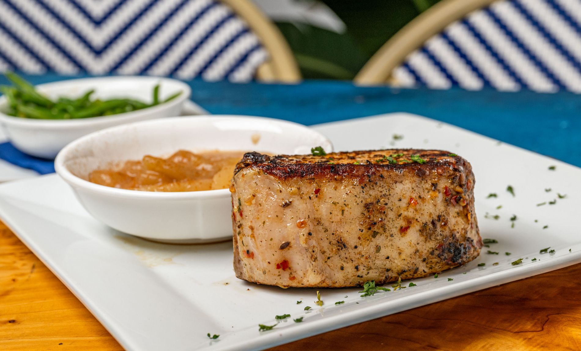 Entree Double Barrel Thick Cut Pork Chop Riverwalk Grille 5 19 2025 6559